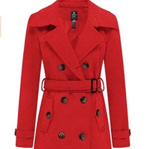 Women's Double Breasted Pea Coat Winter with belt